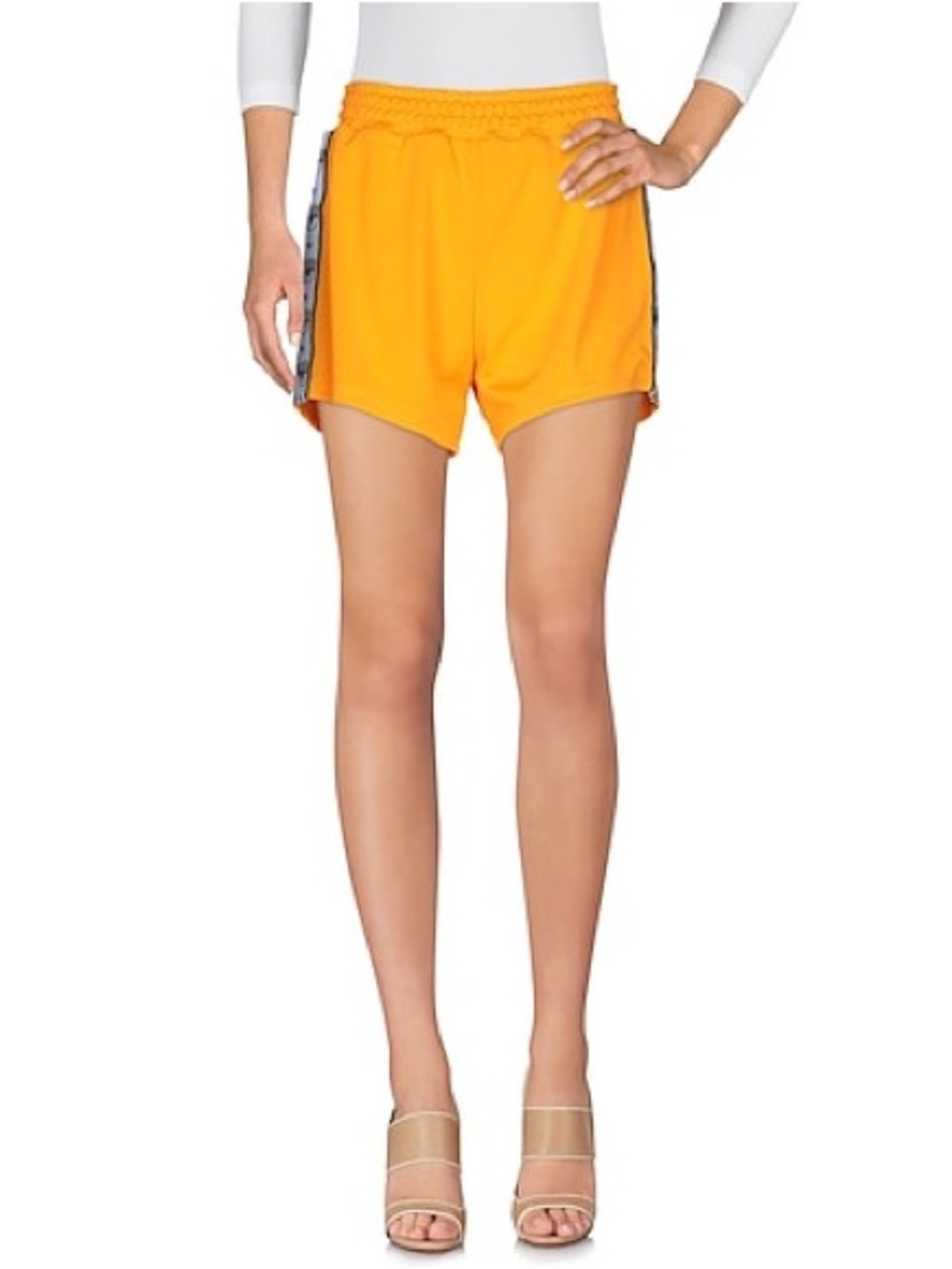 Chiara Ferragni Orange Logo Shorts New Large